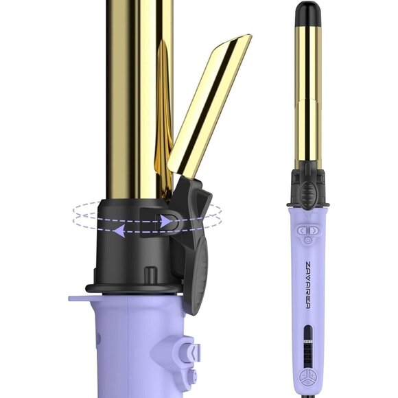 Rotating Curling Iron Automatic Rapid Heating Self zavarea Titanium NEW - Picture 1 of 10
